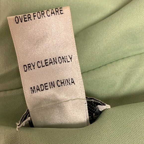 Levkoff gown SZ 16 green prom formal wedding black-tie elegant maxi deep V-neck - Picture 9 of 11